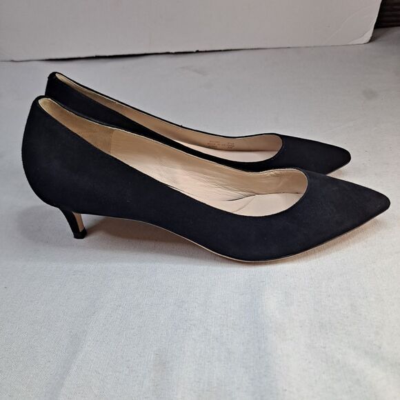 Cole Haan Suede Heels Women's Size 9.5B Black Kitten Heel Pointed Toe Pumps - Picture 4 of 10
